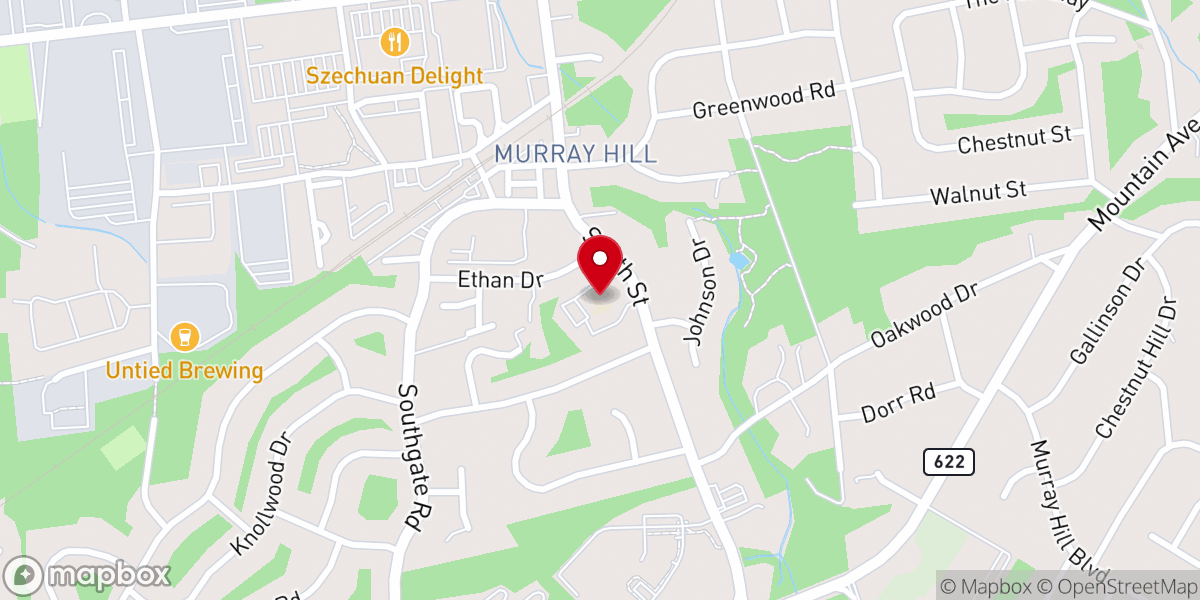Map showing location of St Andrew's Episcopal Church