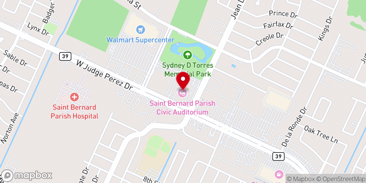 Map showing location of Frederick J Sigur Civic Center