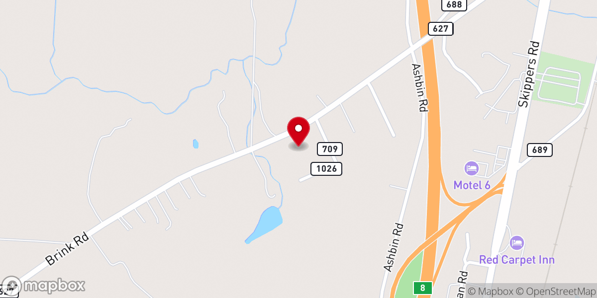 Map showing location of Little Salem Church