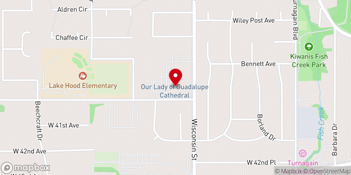 Map showing location of Cathedral of Our Lady of Guadalupe