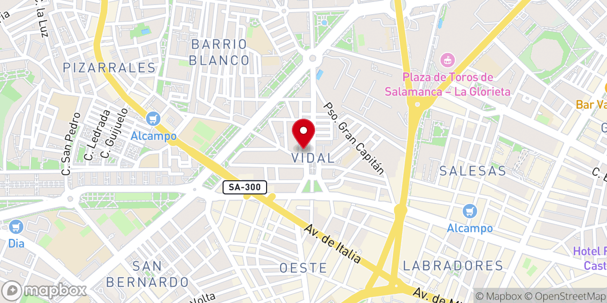 Map showing location of Parroquia de Cristo Rey