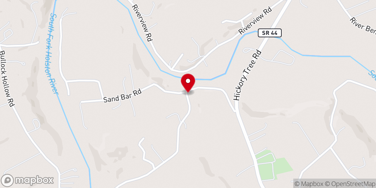 Map showing location of Central Holston Christian Church