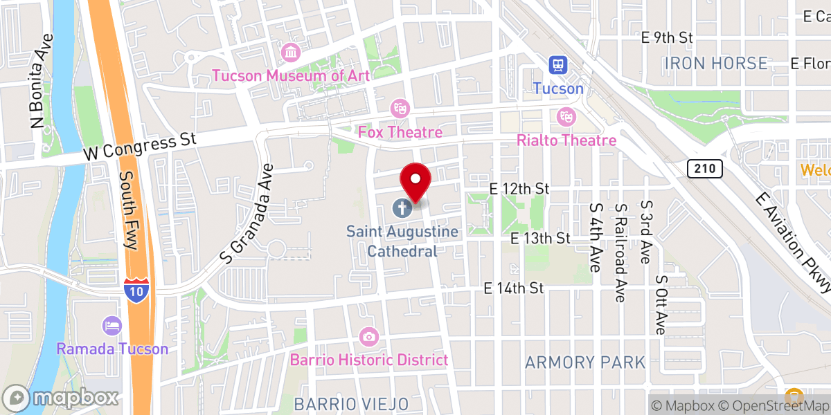Map showing location of Roman Catholic Diocese of Tucson