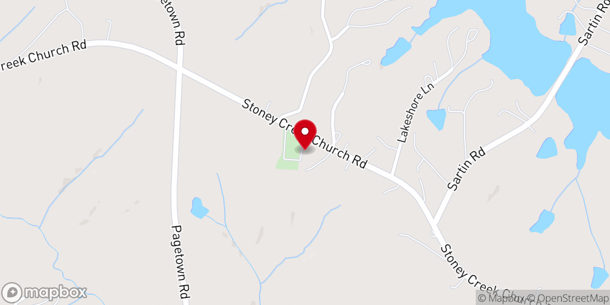 Map showing location of Stony Creek Church