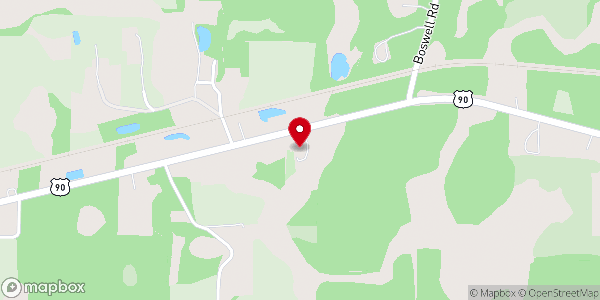 Map showing location of Gully Springs Baptist Church