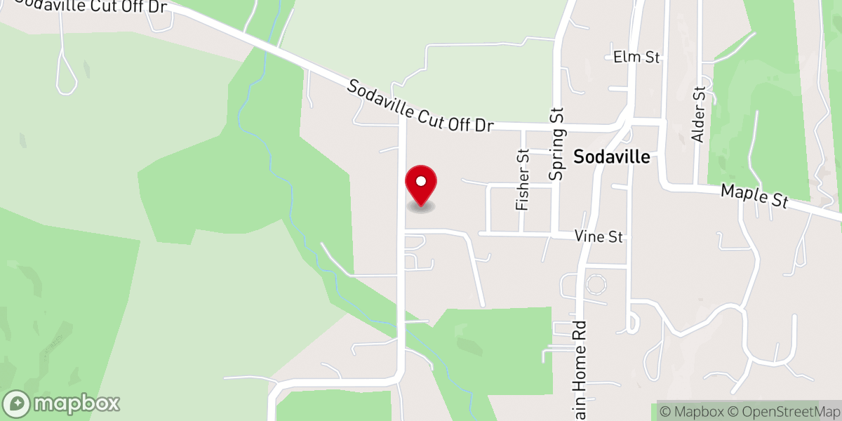 Map showing location of Sodaville Evangelical Church