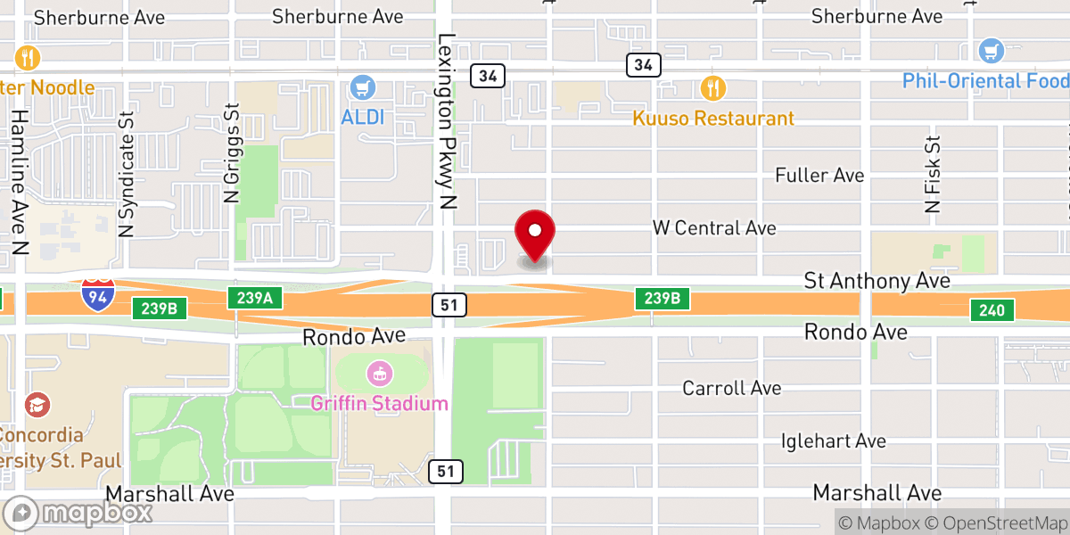 Map showing location of St. Peter Claver Catholic Church
