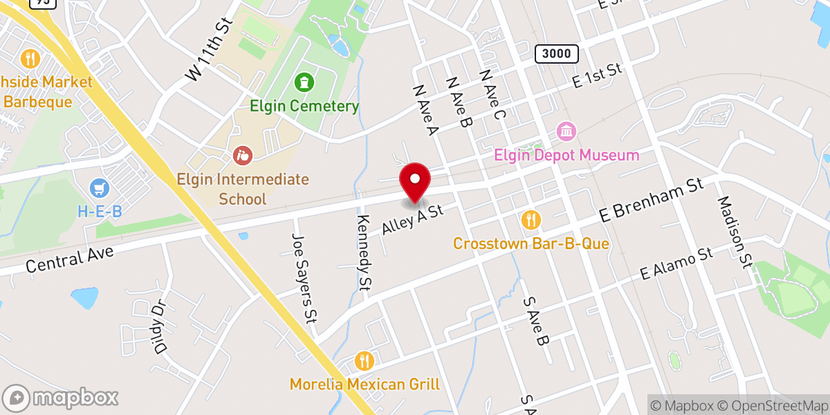 Map showing location of Elgin Bethel United Methodist Church