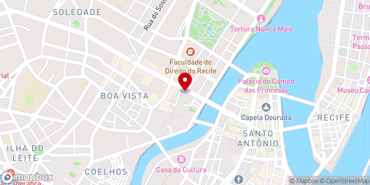 Map showing location of Primeira Igreja Batista do Recife