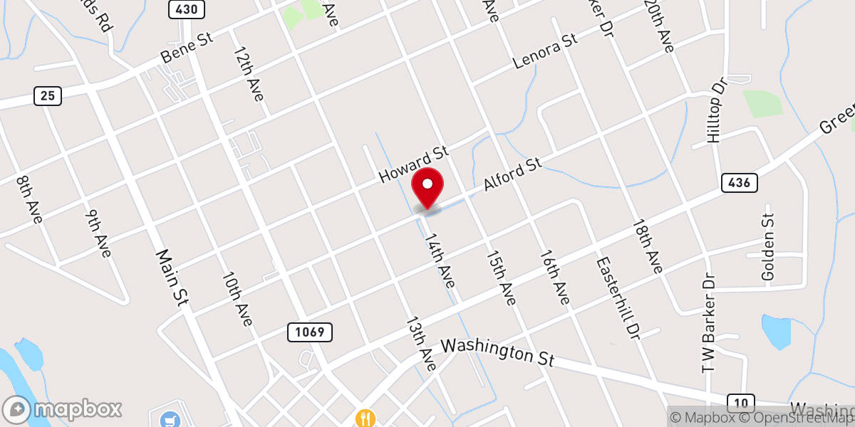 Map showing location of Magee's Temple