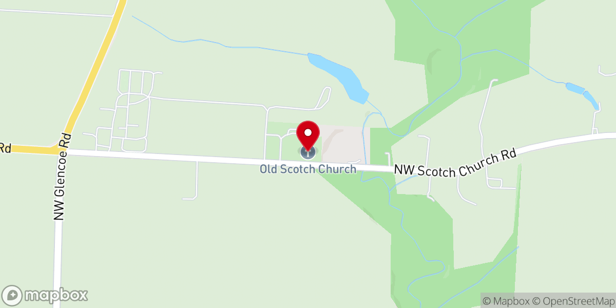 Map showing location of Old Scotch Church