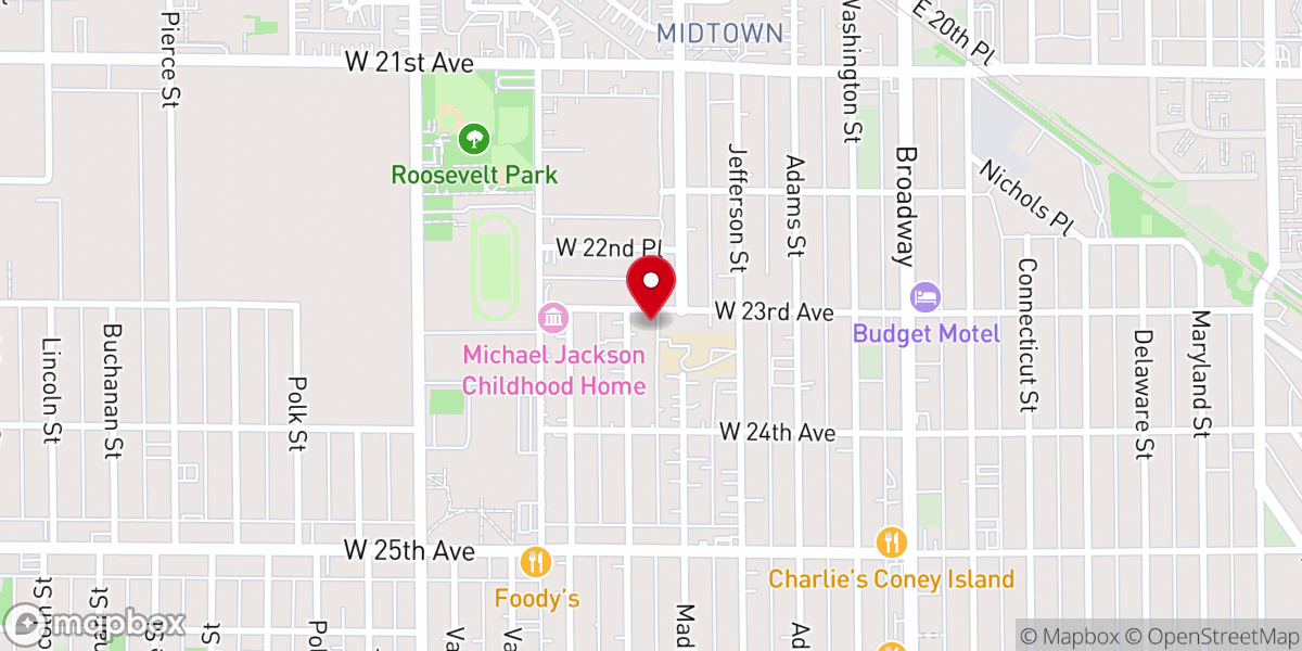 Map showing location of New Mt. Olive Missionary Baptist Church
