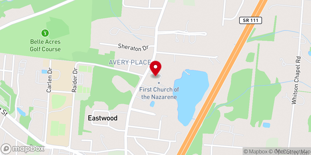 Map showing location of Cookeville Church of the Nazarene