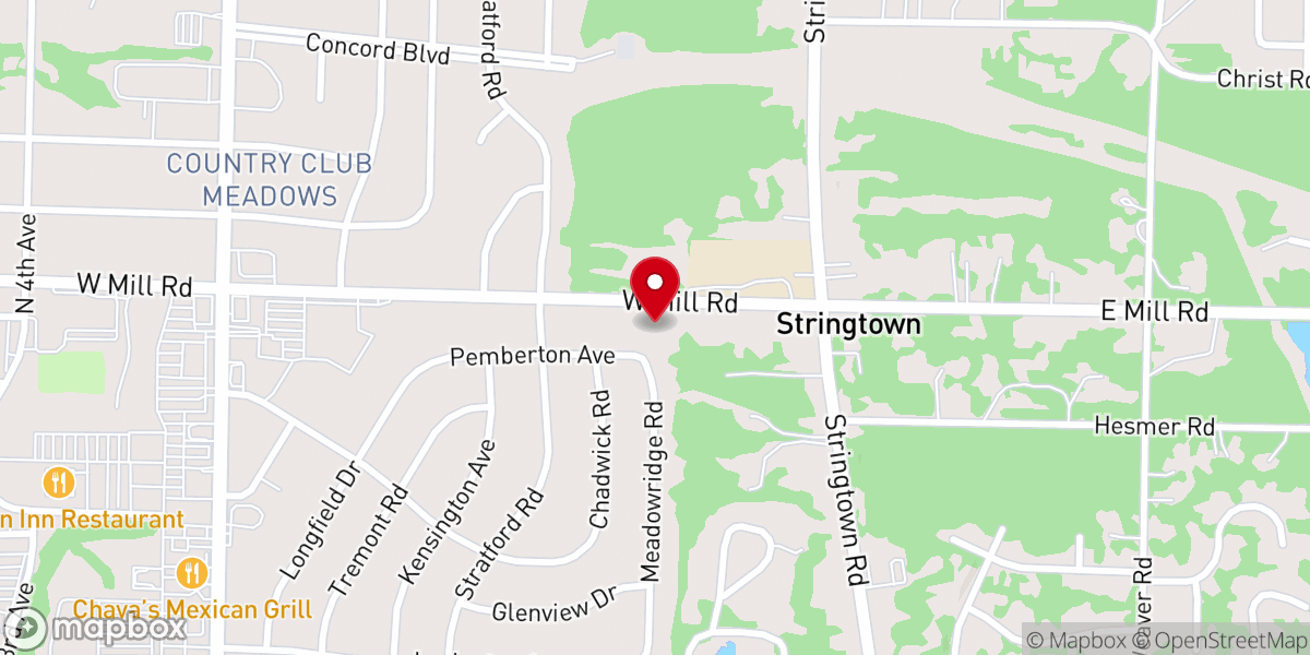 Map showing location of Mill Road Baptist Church