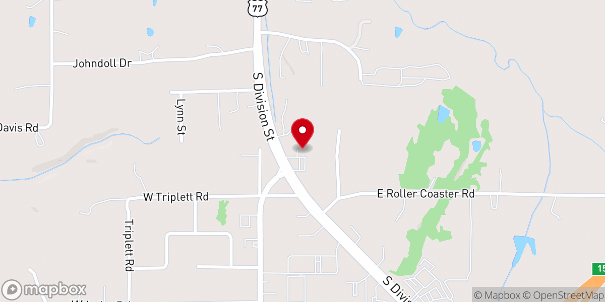 Map showing location of SouthPointe Baptist