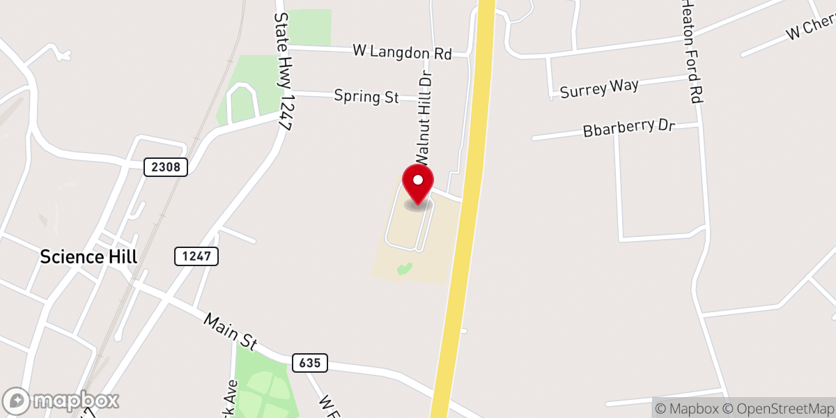 Map showing location of Science Hill Independent School