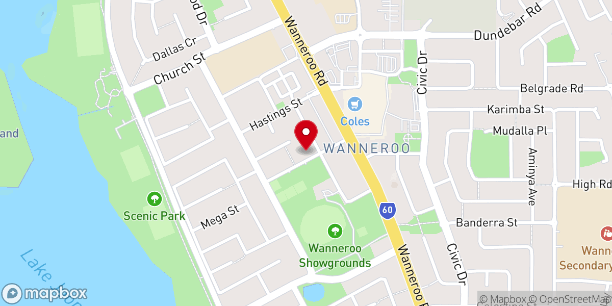 Map showing location of Saint Peter’s Anglican Church