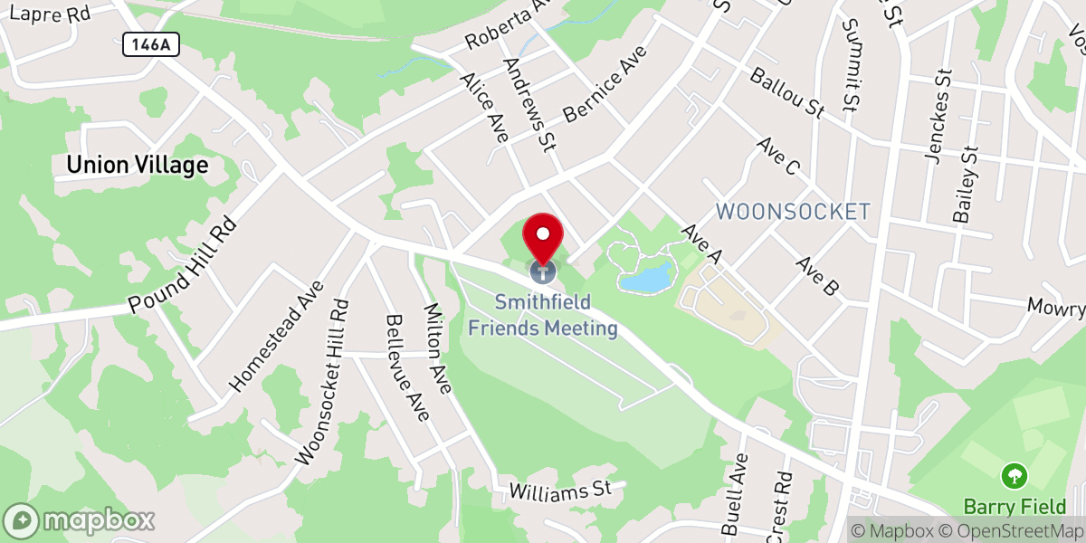 Map showing location of Smithfield Friends Meeting