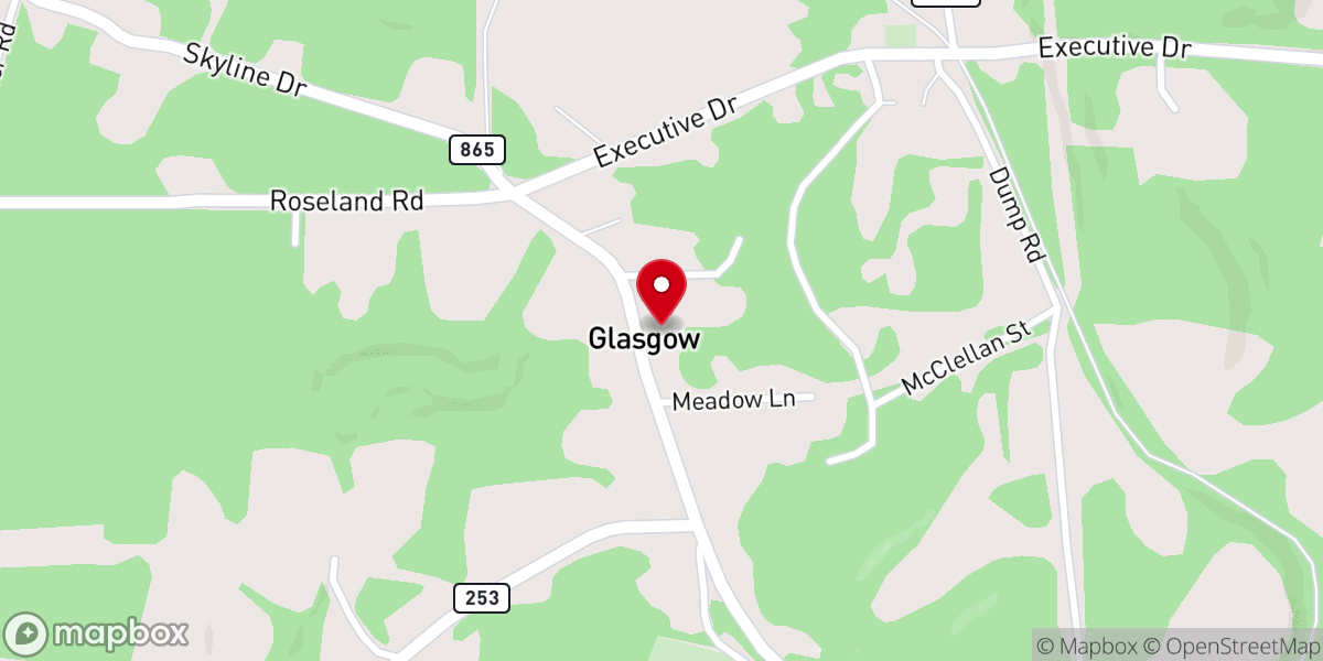 Map showing location of Glasgow