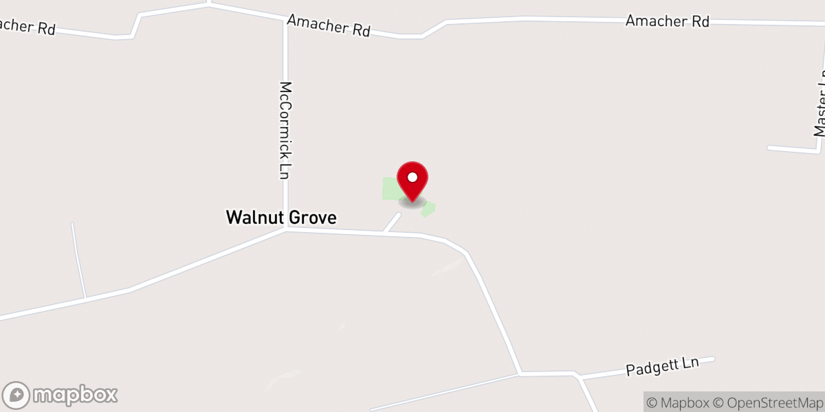 Map showing location of Walnut Grove Community Church