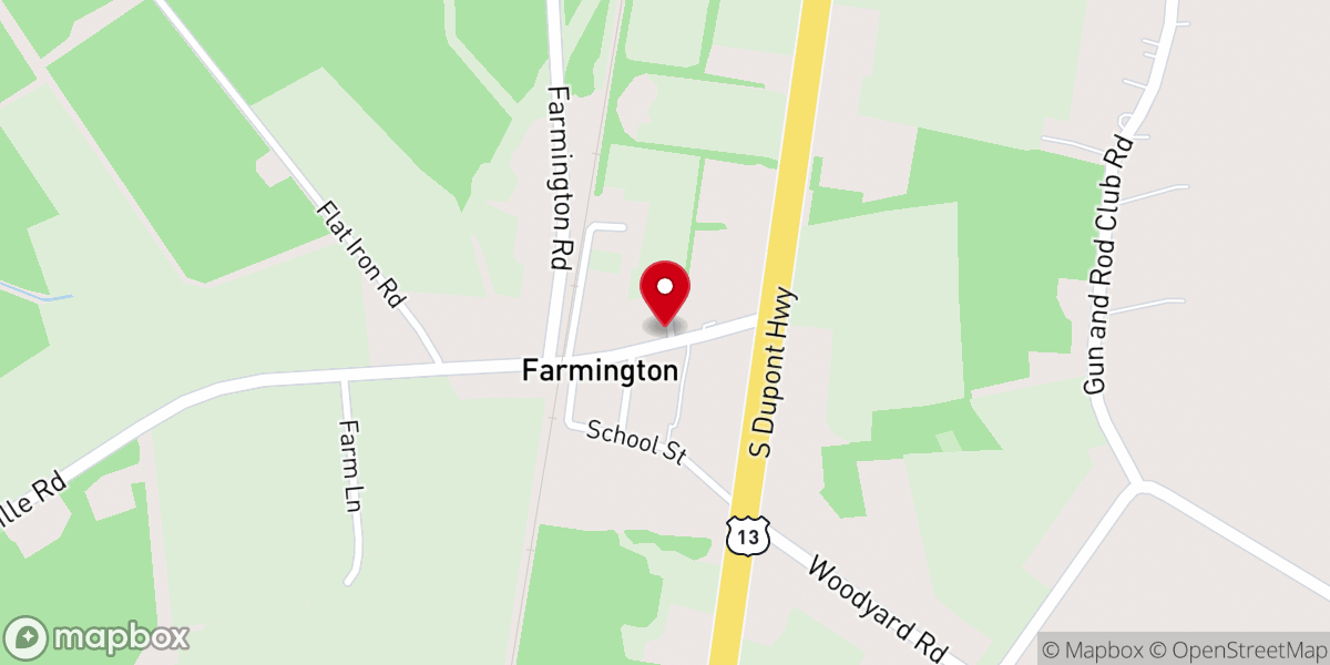 Map showing location of Farmington-Salem Methodist Episcopal Church
