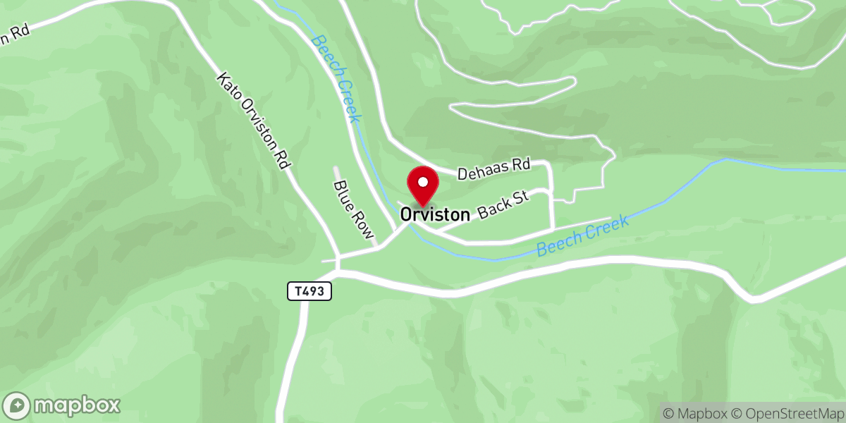 Map showing location of Orviston Bible Church