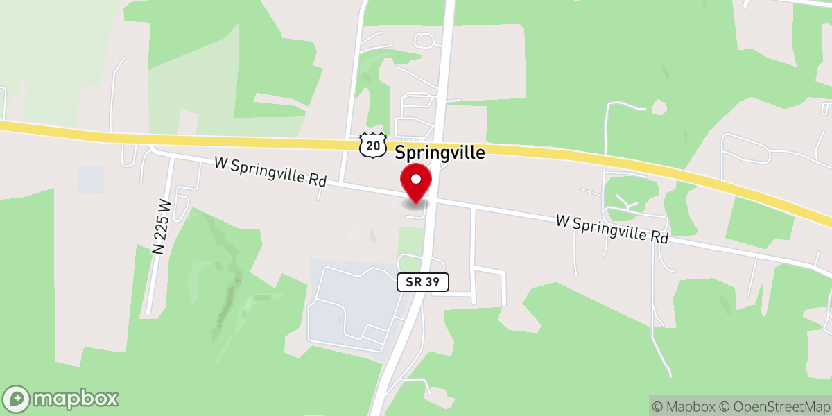Map showing location of Springville Community Church