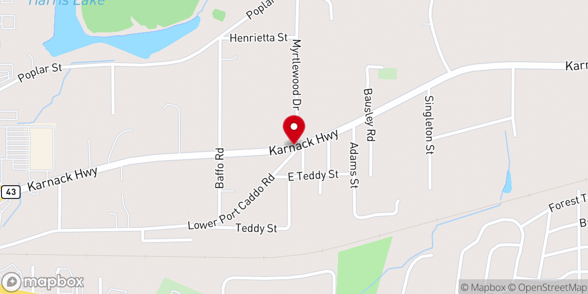 Map showing location of Greater Oak Grove Baptist Church