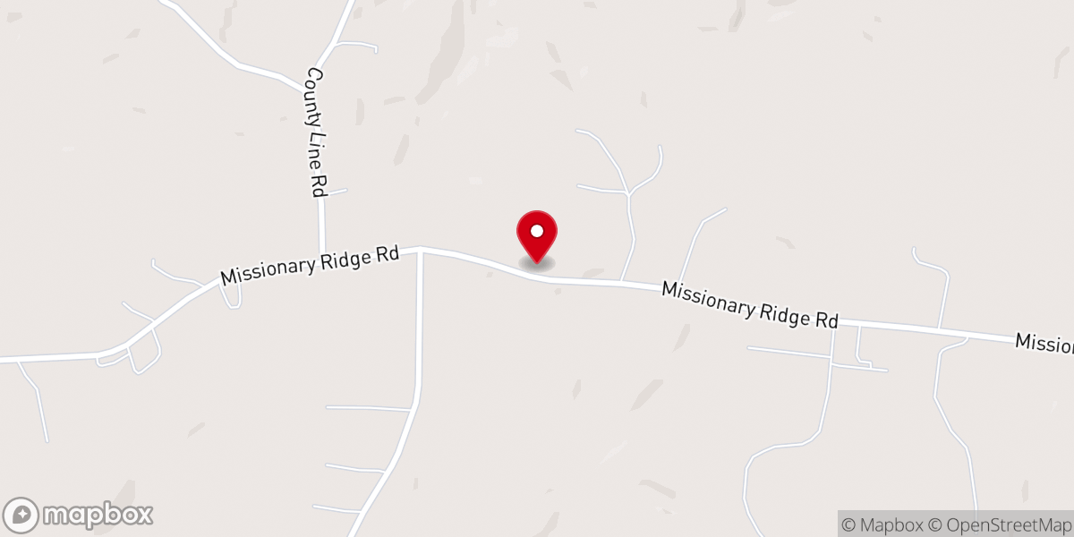 Map showing location of Missionary Ridge Baptist Church
