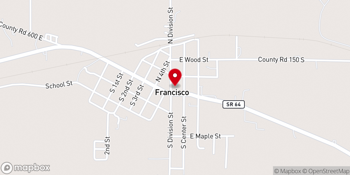 Map showing location of Francisco General Baptist Church