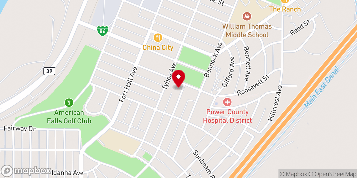 Map showing location of St John's Episcopal Church