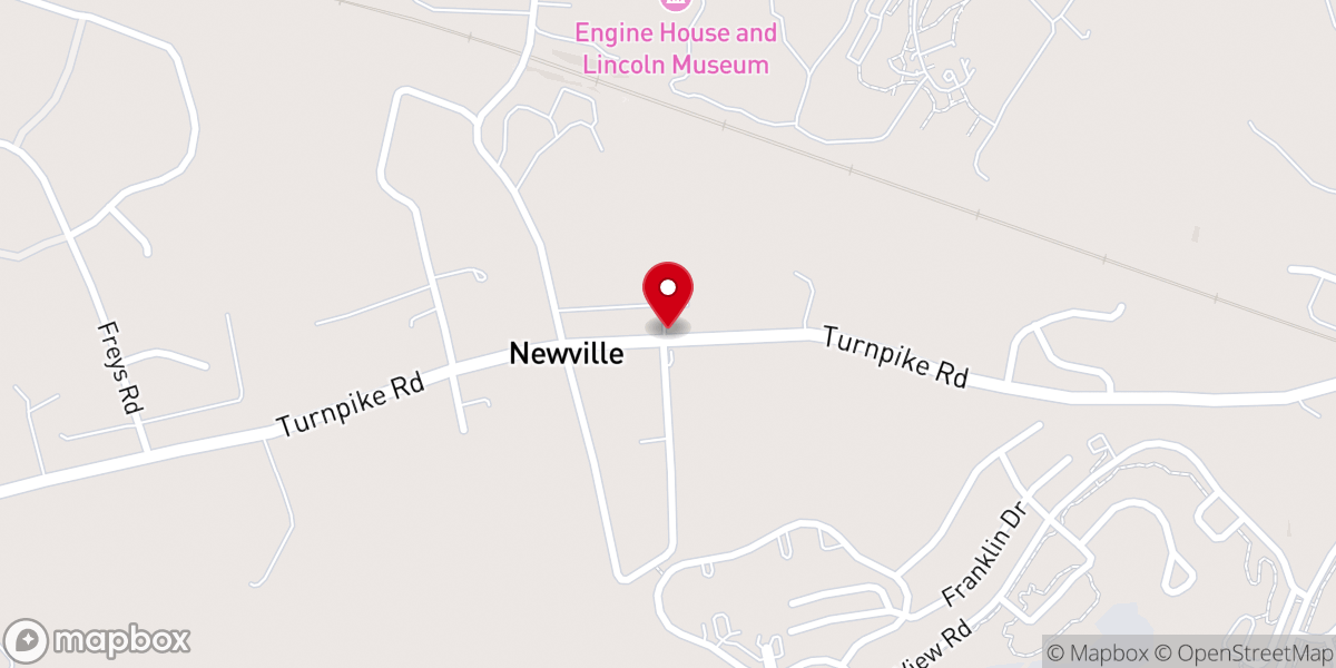 Map showing location of Newville Bible Church