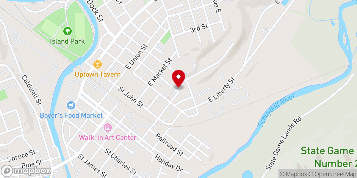 Map showing location of Bible Tabernacle Church