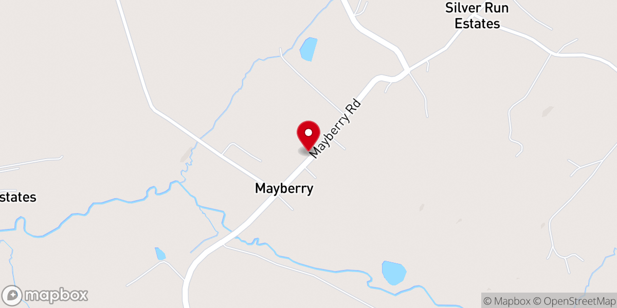 Map showing location of Mayberry First Church of God