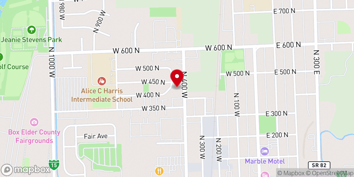Map showing location of Our House Assisted Living of Tremonton