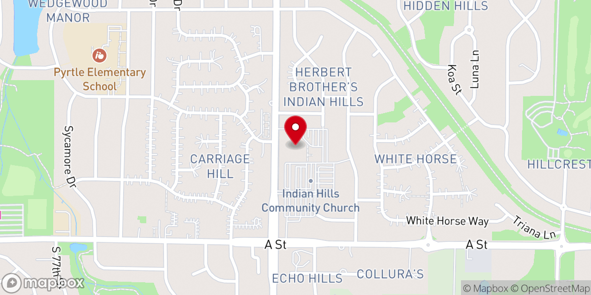 Map showing location of Indian Hills Community Church