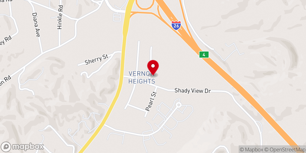 Map showing location of Vernon Heights Baptist Church