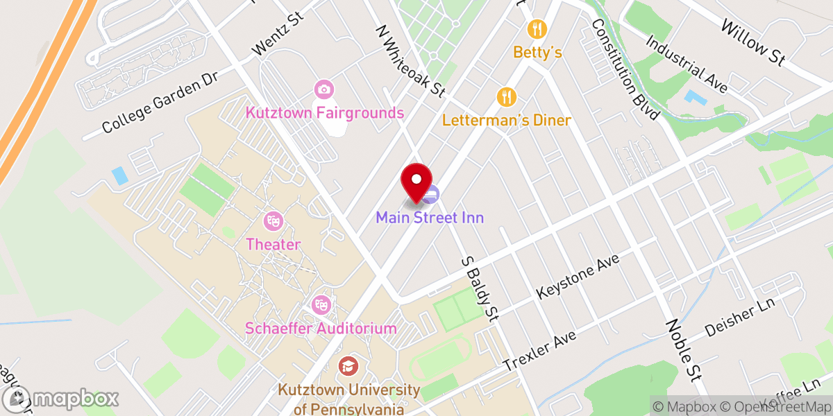 Map showing location of Grace Church Kutztown