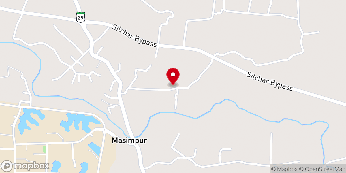 Map showing location of Hmar Christian Fellowship, Silchar