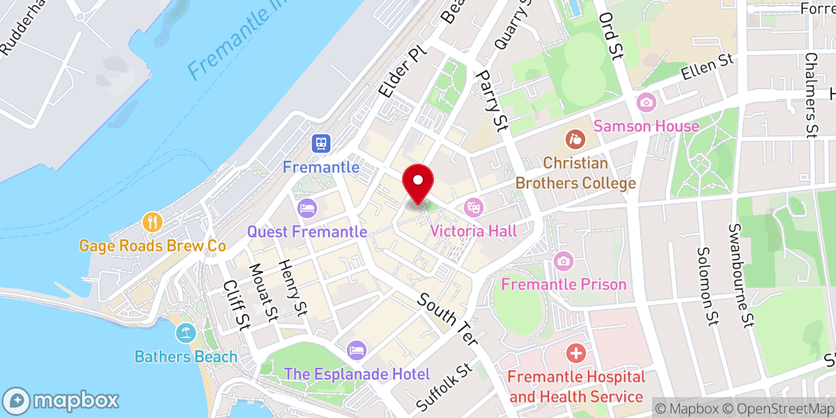 Map showing location of St John's Anglican Church