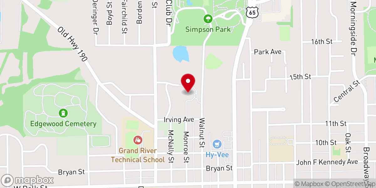 Map showing location of United Methodist Church