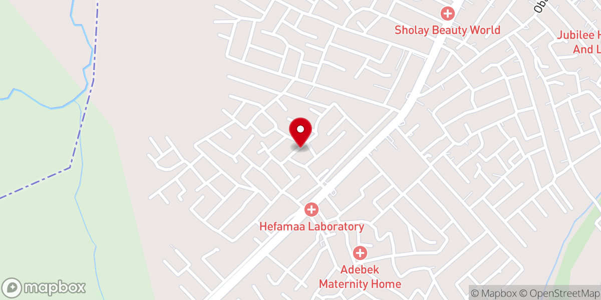 Map showing location of St. Hilda Catholic Church Obadore