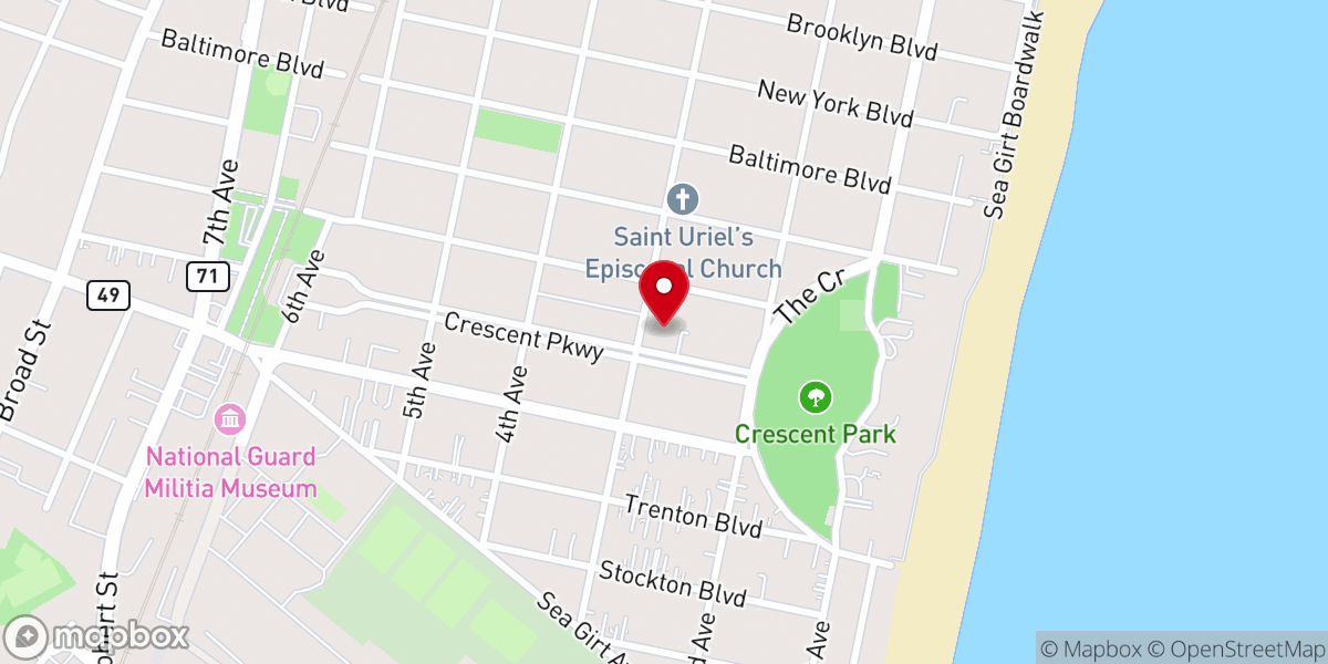 Map showing location of St. Mark Roman Catholic Church