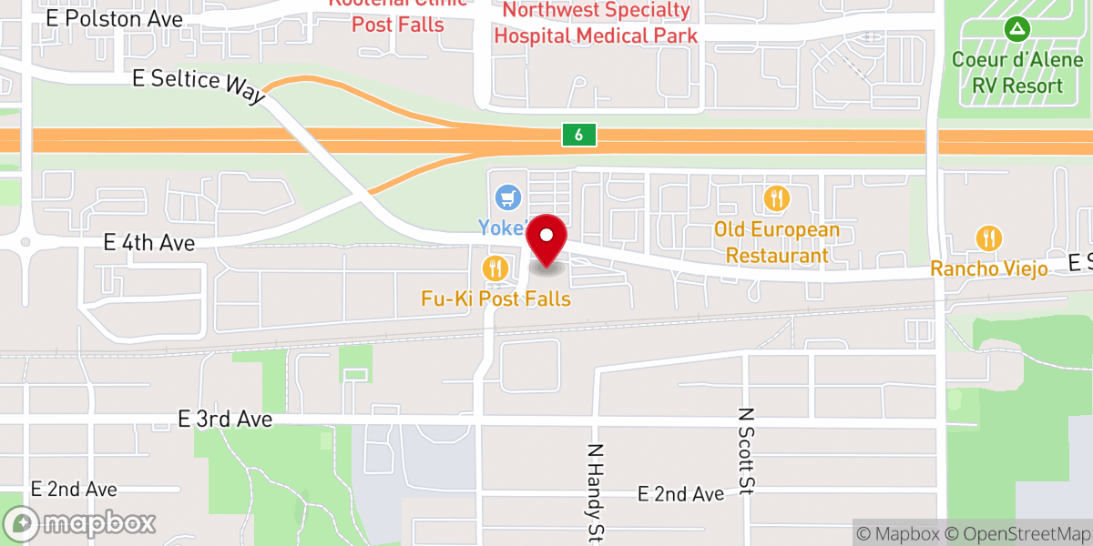 Map showing location of New Hope Fellowship Northern Idaho