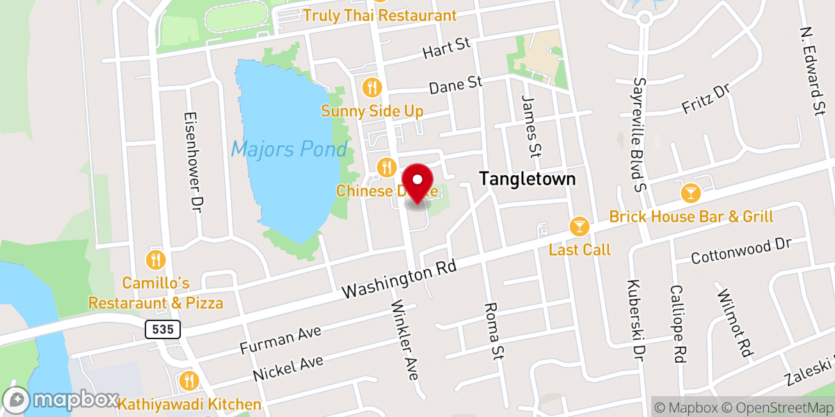 Map showing location of Our Lady of Victories