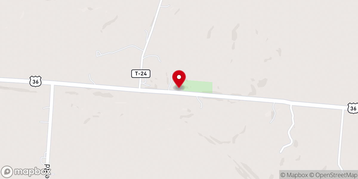 Map showing location of Myrtle Tree Baptist Church
