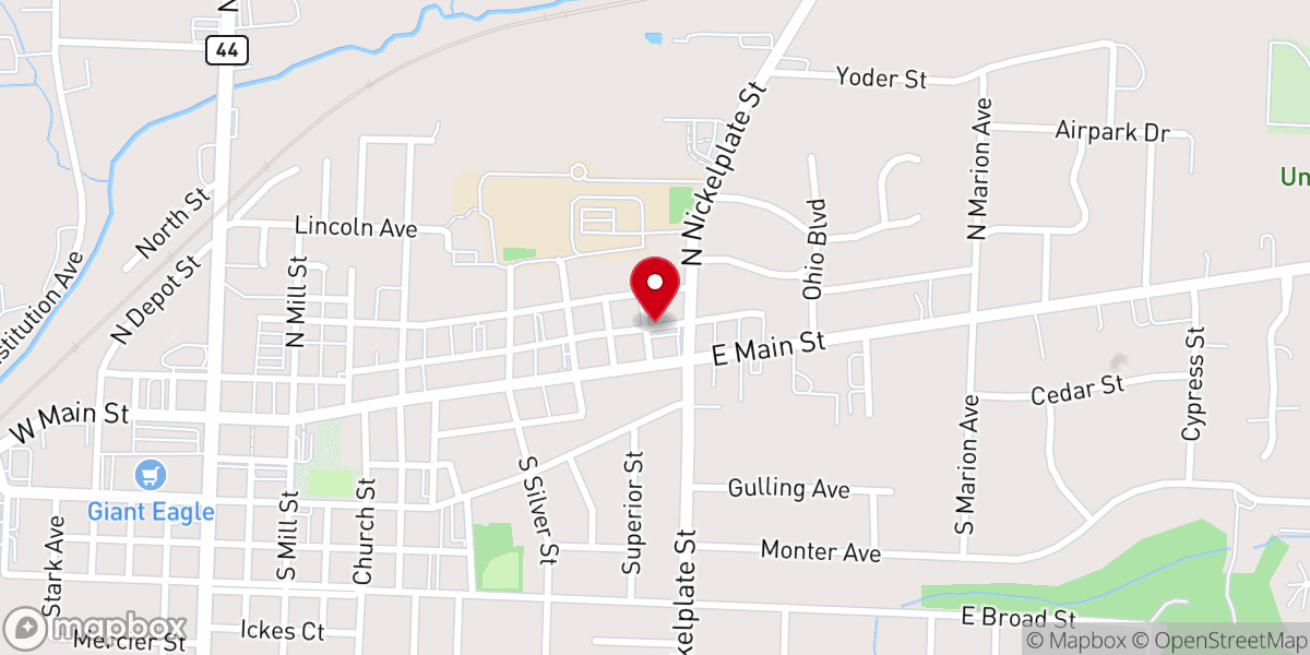 Map showing location of First Brethren Church