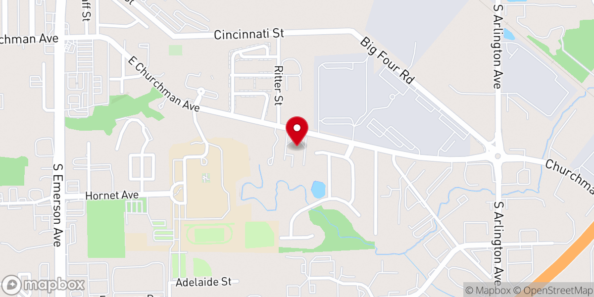 Map showing location of First Baptist of Beech Grove