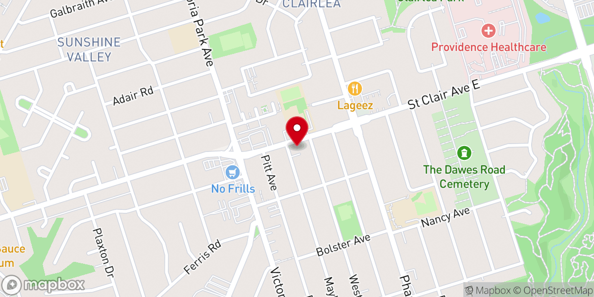 Map showing location of IGLESIA PENTECOSTAL UNIDA TORONTO. UPCI