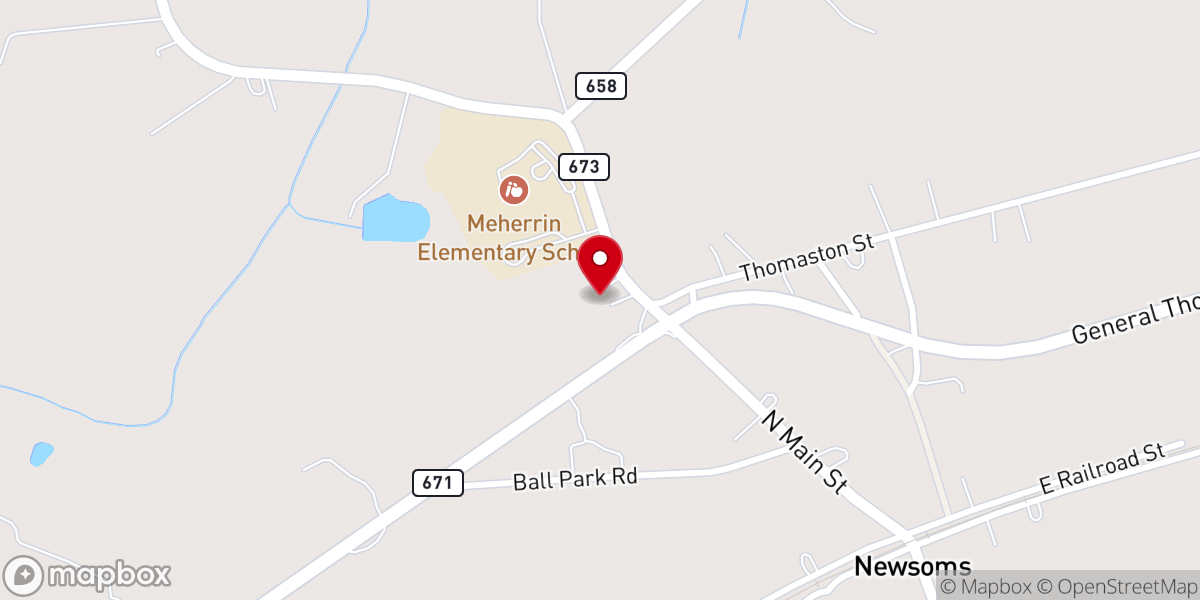 Map showing location of Mt Tabor Baptist Church